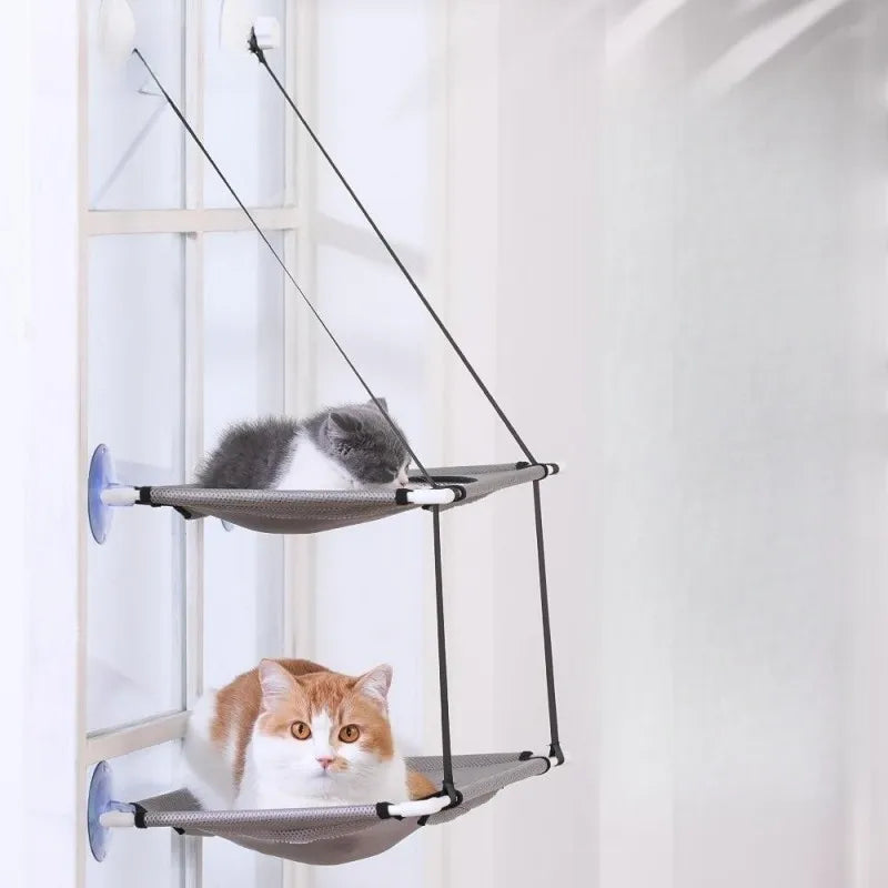 Snowy & Hope Double-Layer Window Cat Hammock