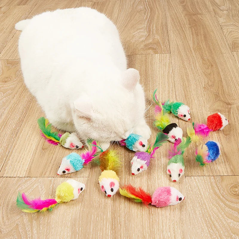 Snowy & Hope Feather Mouse Toy Set
