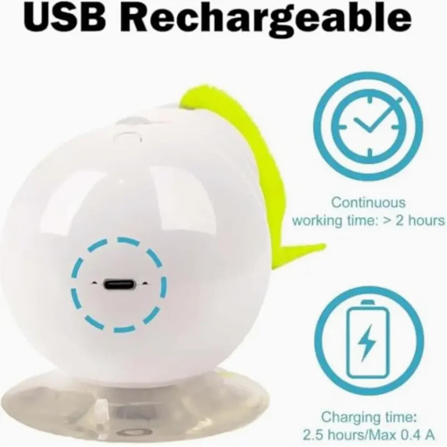 Pet caterpillar toy, self-amusement artifact，USB Rechargeable，Rounded withouthurting cats，Simulate biological trajectory
