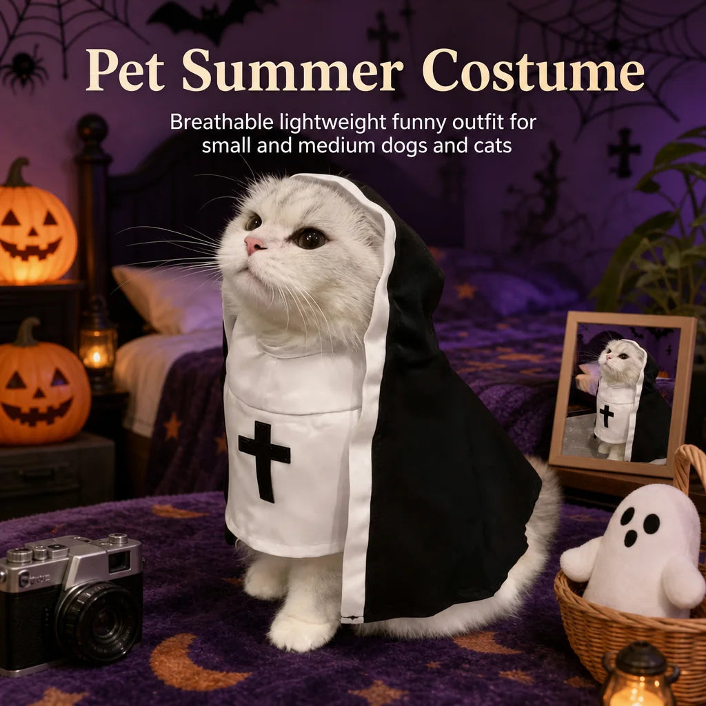 Pet Costume Clothes for Small Medium Dogs Cats Funny Halloween Decorative Cosplay  Dresses Witch Pet Photo Prop