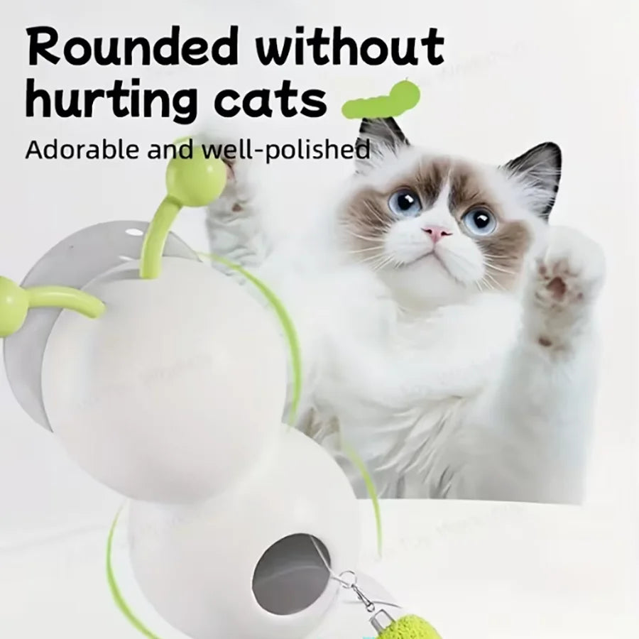 Pet caterpillar toy, self-amusement artifact，USB Rechargeable，Rounded withouthurting cats，Simulate biological trajectory