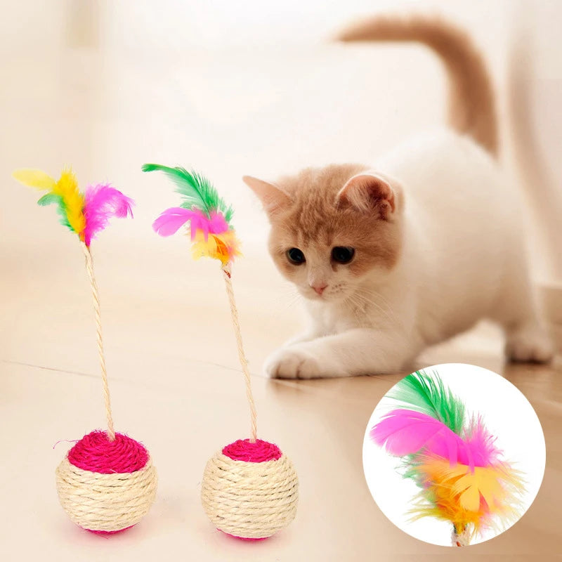 Snowy & Hope Sisal Feather Play Ball