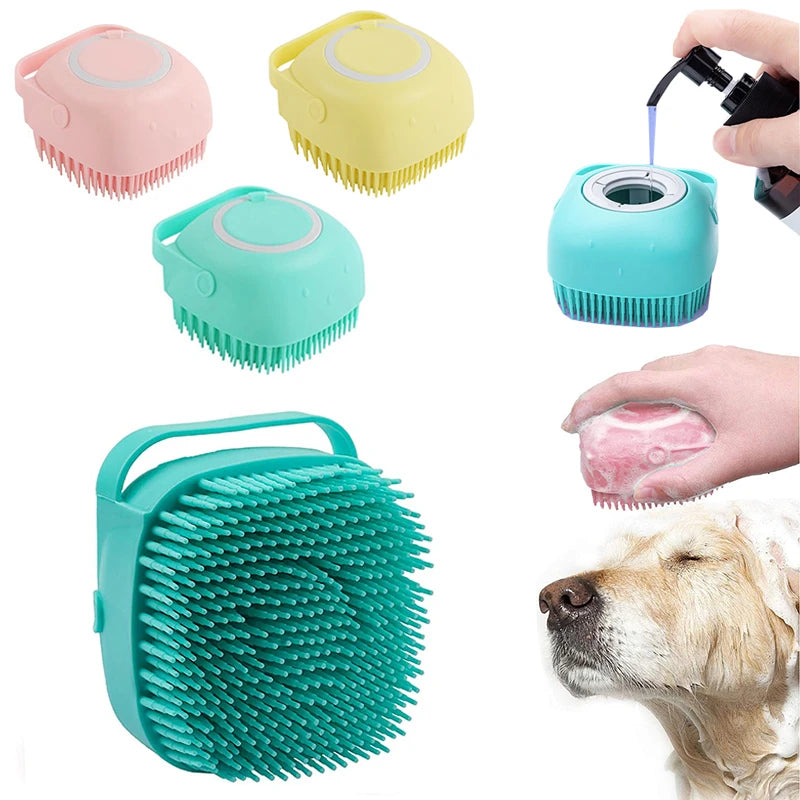 Snowy & Hope Shampoo-Dispensing Pet Bath Brush