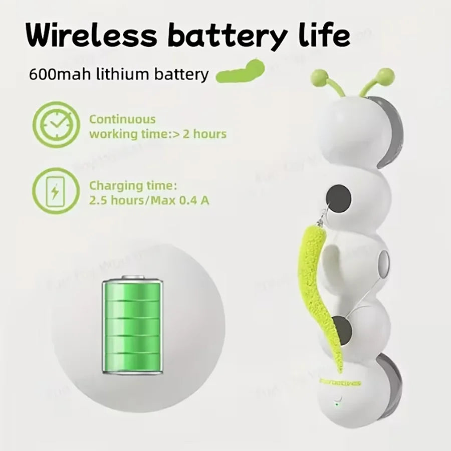 Pet caterpillar toy, self-amusement artifact，USB Rechargeable，Rounded withouthurting cats，Simulate biological trajectory