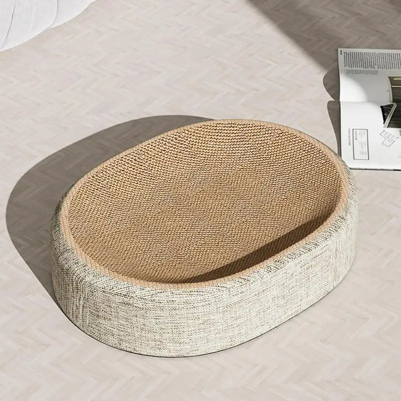 Snowy & Hope Oval Sisal Cat Scratcher Bed