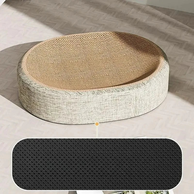 Snowy & Hope Oval Sisal Cat Scratcher Bed