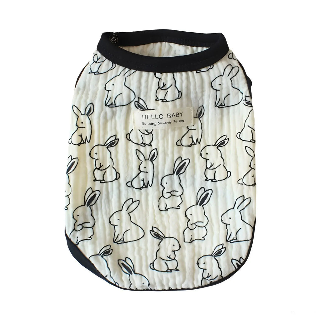 Pet Pleated Rabbit Flower Vest Spring Cat Vest Puppy Clothes Teddy Bear Thin Vest Pajamas Puppy Clothes