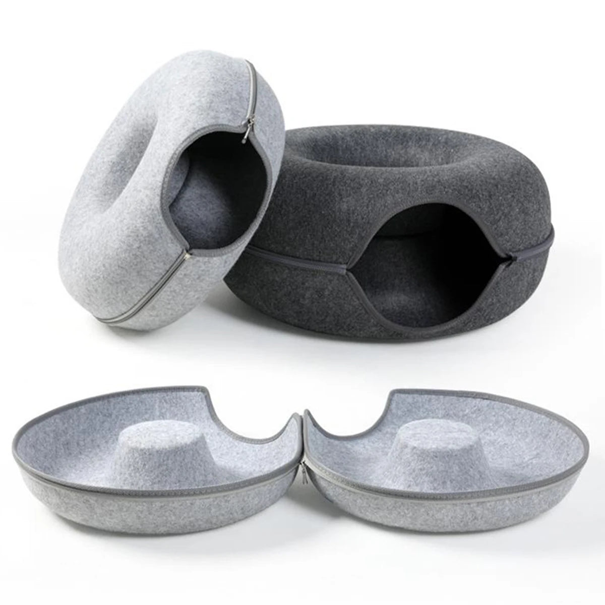 Snowy & Hope Donut Cat Tunnel Bed