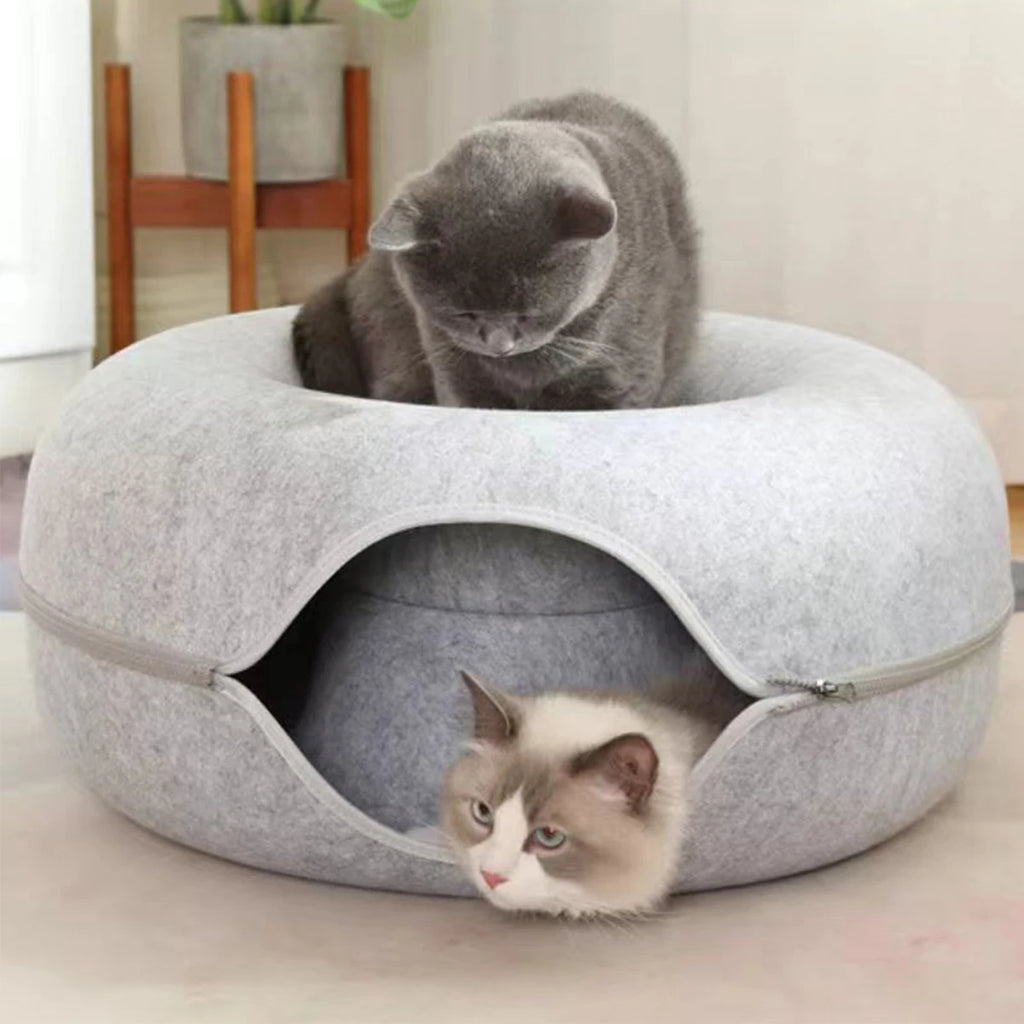 Snowy & Hope Donut Cat Tunnel Bed