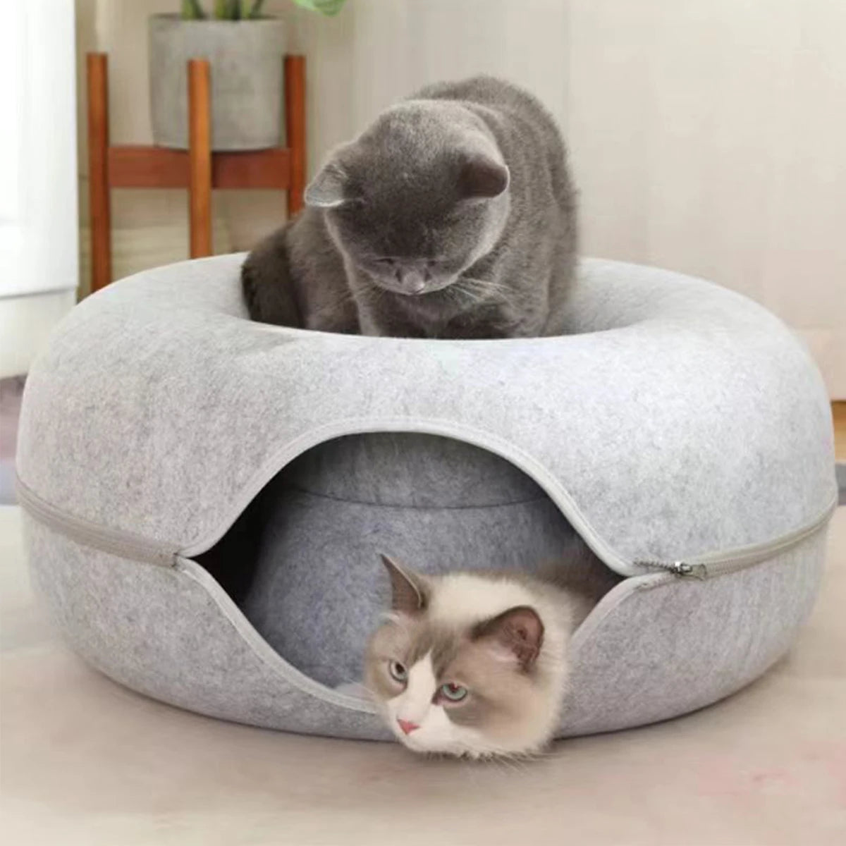 Snowy & Hope Donut Cat Tunnel Bed