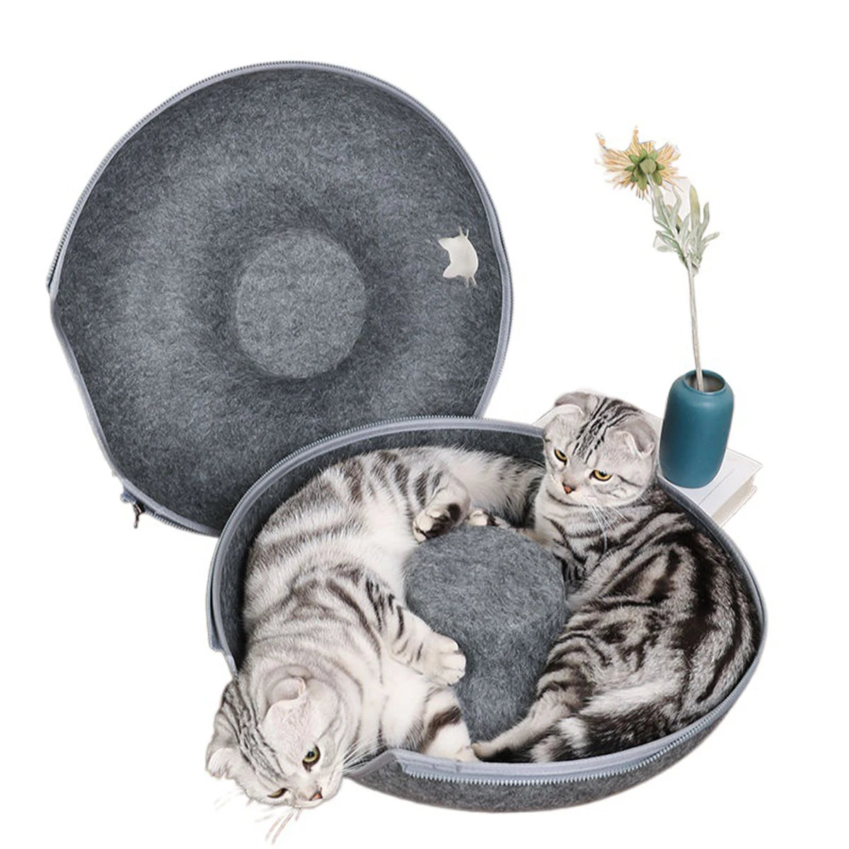 Snowy & Hope Donut Cat Tunnel Bed