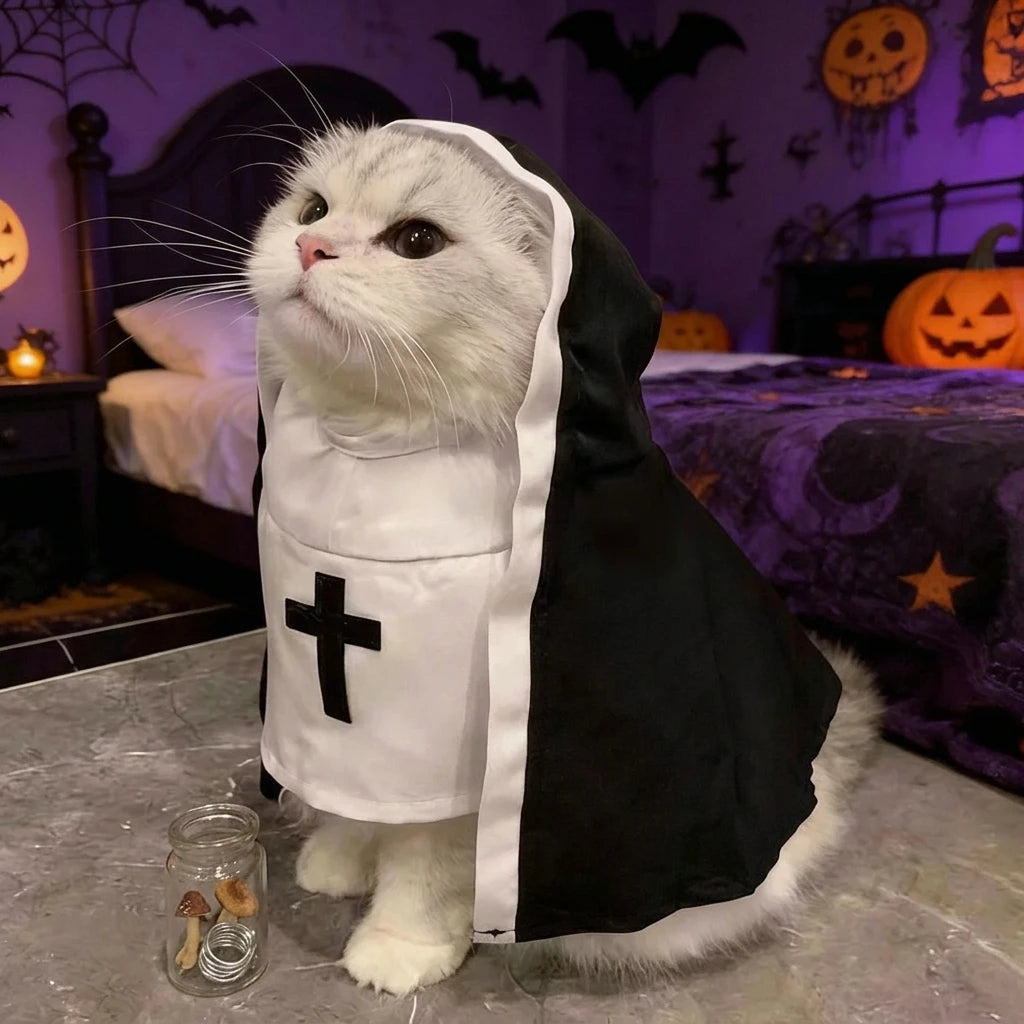 Pet Costume Clothes for Small Medium Dogs Cats Funny Halloween Decorative Cosplay  Dresses Witch Pet Photo Prop