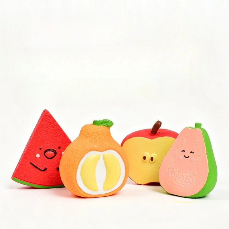Pet Latex Toy Creative Fruit - Dog Chew Toy, Bite-Resistant, Squeaky, for Puppies Small Dogs, Teething Cleaning,