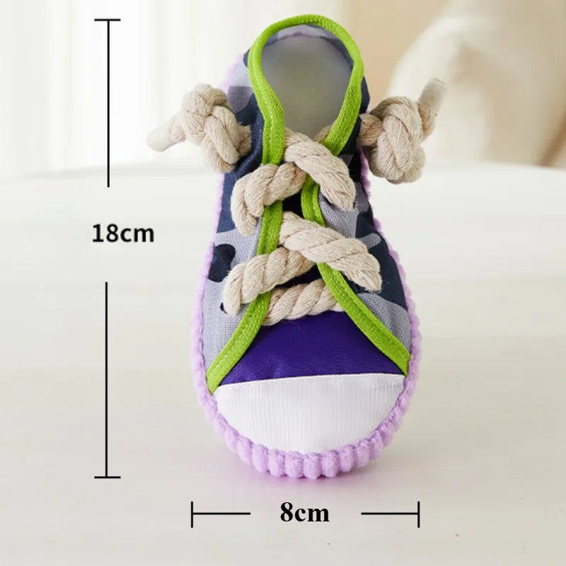Snowy & Hope Squeaky Shoe Rope Dog Toy
