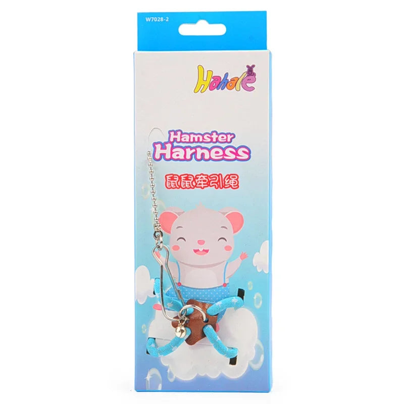Pet Adjustable Soft Harness Bell Leash Set Mouse Hamster Ferrets Rat Pet Pig Leash Hamster Harness Rope Anti-bite Pet Walking