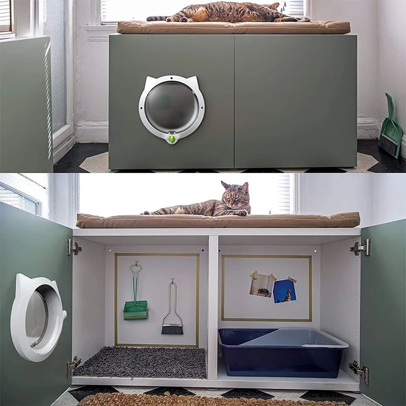 Pet Cat Door For Glass Door Free Access For Cats Puppies Automatic Pass Through Pet Door Easy Install Small Pet Entry Exit Door