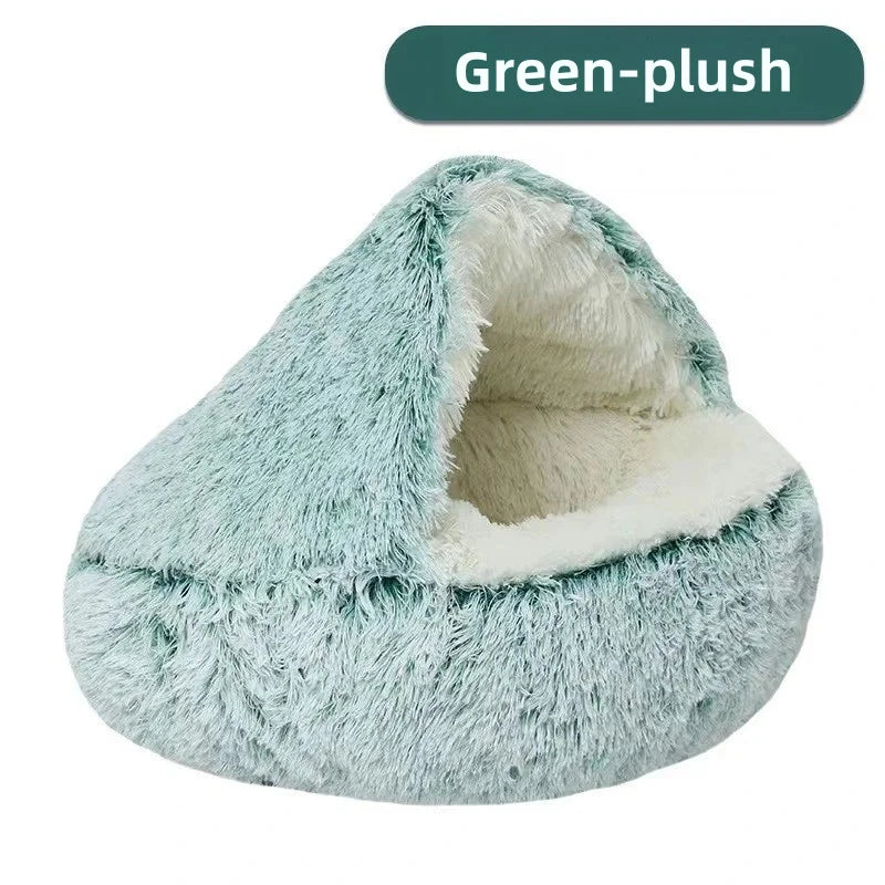 Snowy & Hope Semi-Enclosed Plush Cat Bed