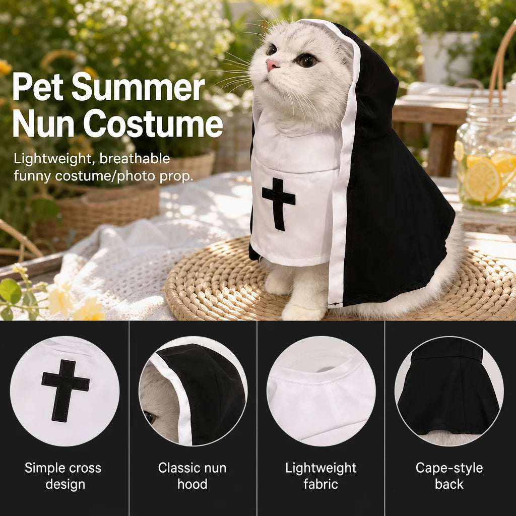 Pet Costume Clothes for Small Medium Dogs Cats Funny Halloween Decorative Cosplay  Dresses Witch Pet Photo Prop
