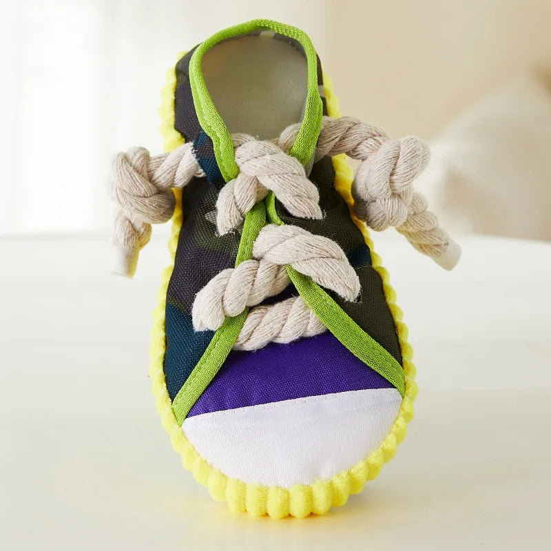 Snowy & Hope Squeaky Shoe Rope Dog Toy