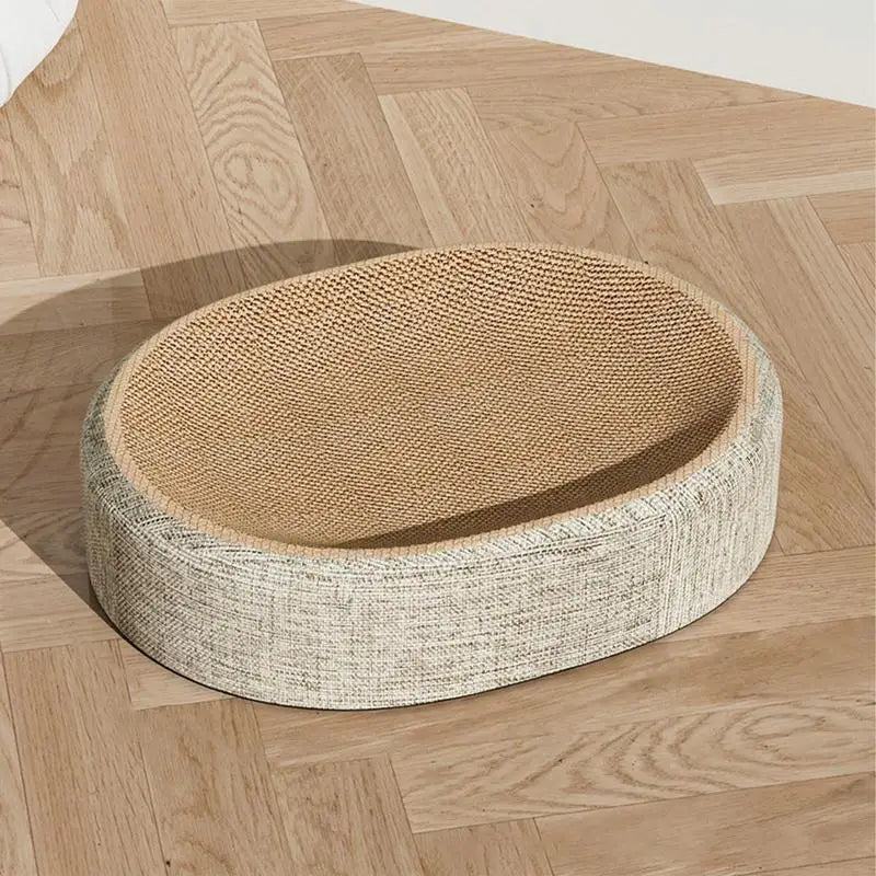 Snowy & Hope Oval Sisal Cat Scratcher Bed